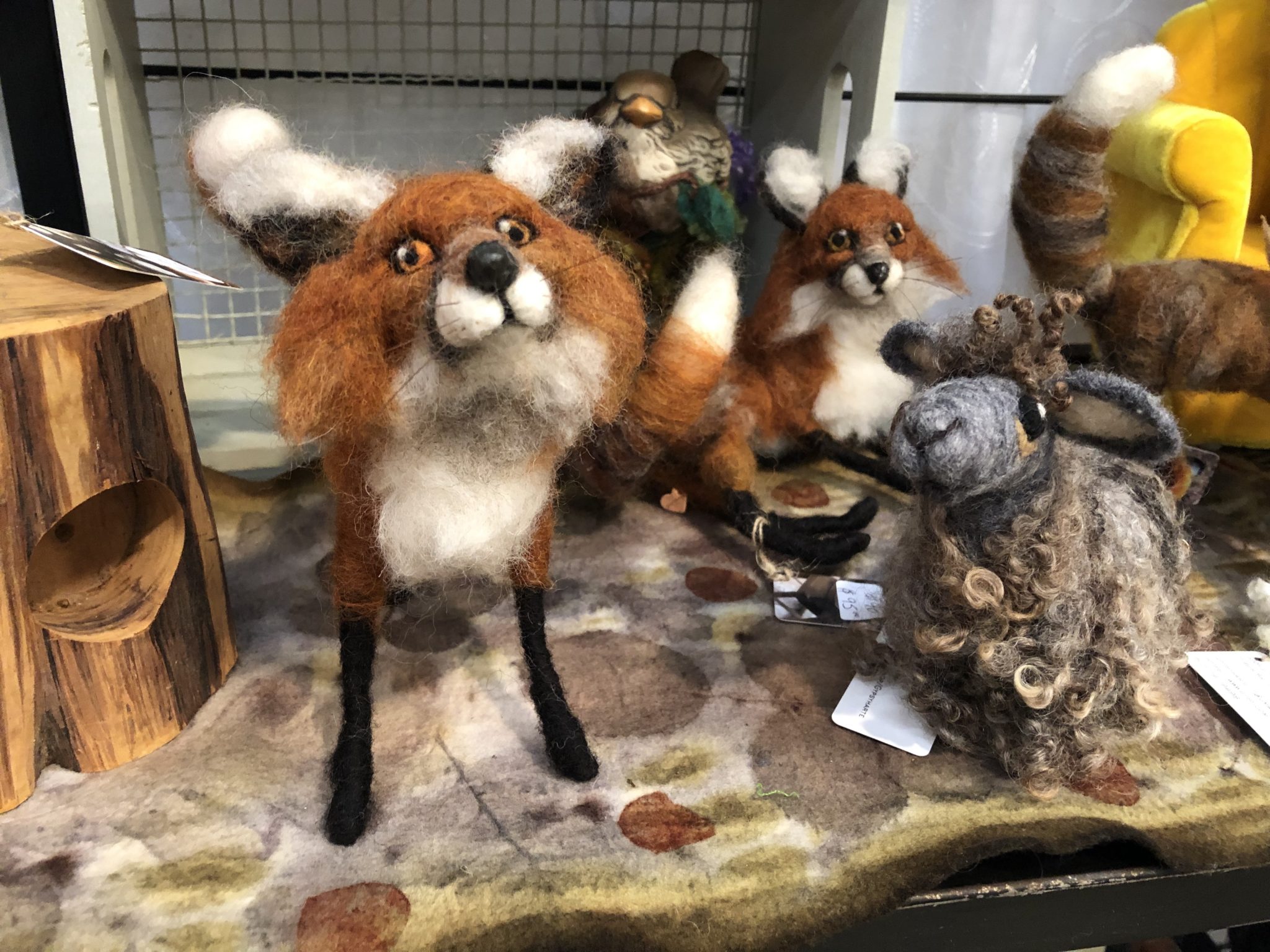 Felted Foxes by Gypsy Harte at Blue Genie Art Bazaar Austin 2018