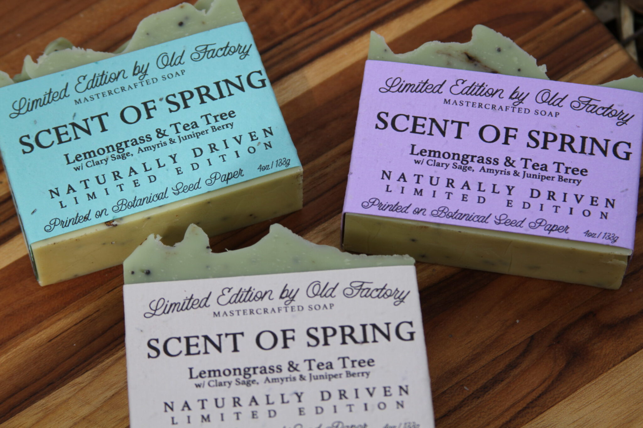 Old Factory Limited Edition Organic Soap Spring Scent Plantable Label