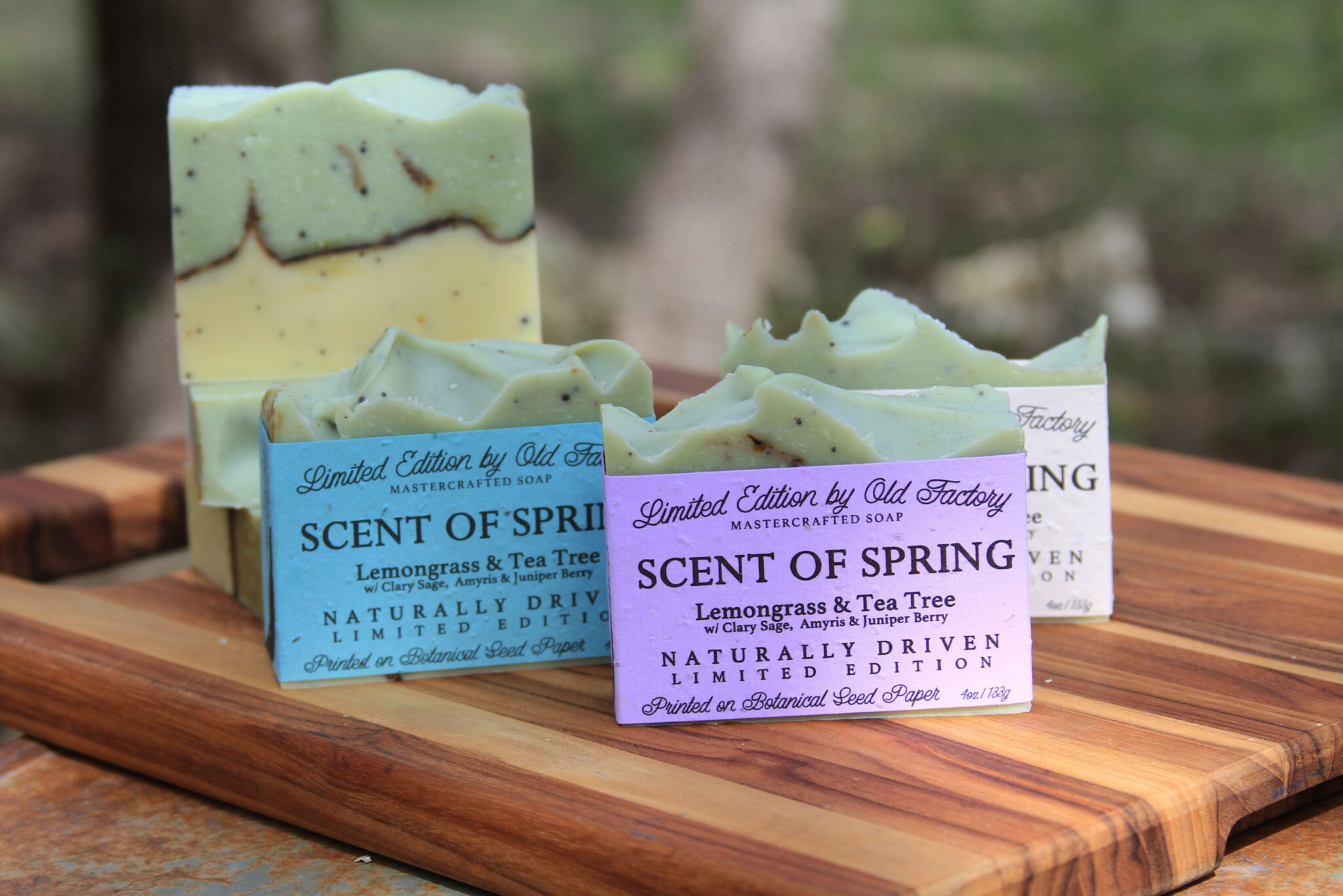 Old Factory Limited Edition Organic Soap Spring Scent Plantable Label