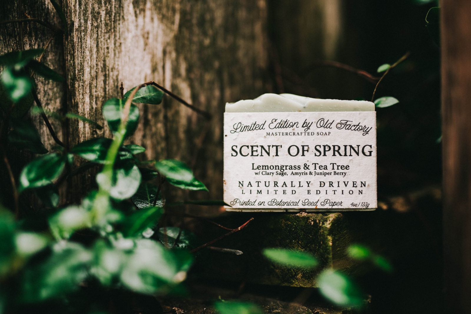 Scent of Spring Old Factory Soap Limited Edition with wildflower seed plantable paper label