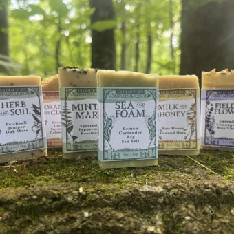 essential oil soap set of goat milk soap bars featuring pure essential oils, herbs and botanicals handmade by old factory soap in hot springs north carolia