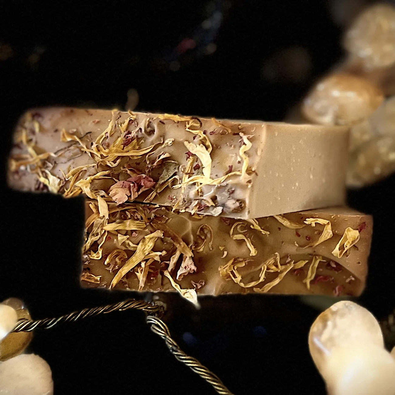 Gold Start limited edition soap featuring colloidal gold, frankincense, myrrh, rose and vanilla calendula and rose petals