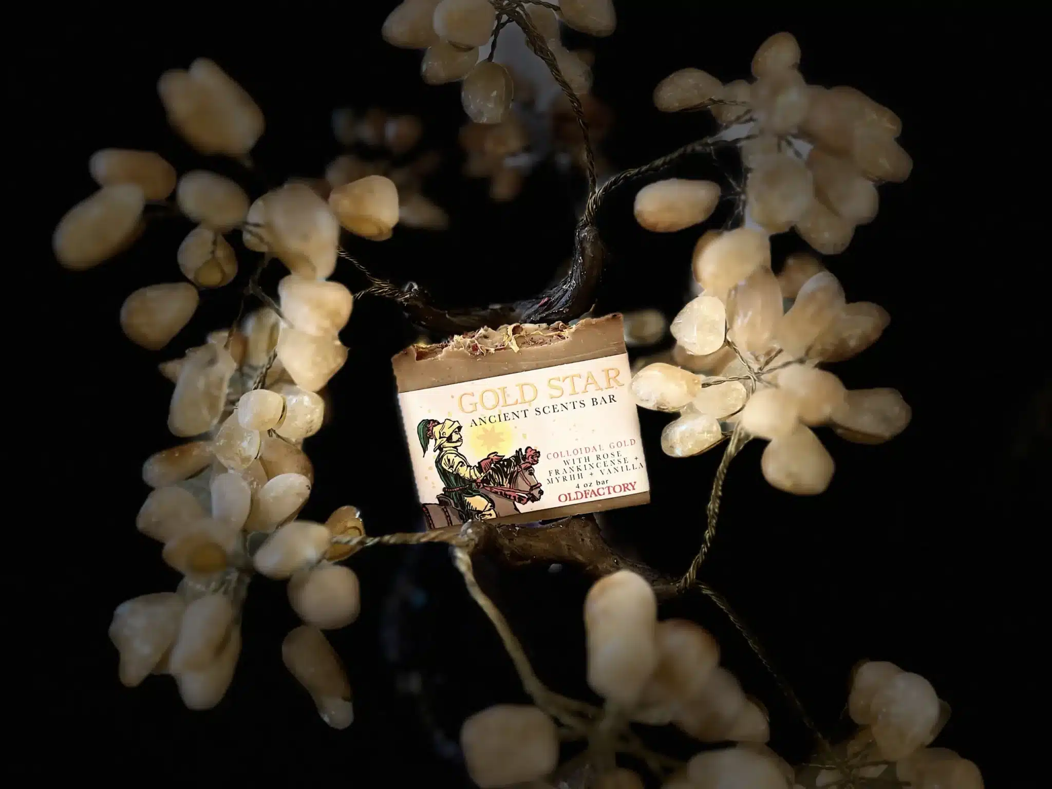 Gold Start limited edition soap featuring colloidal gold, frankincense, myrrh, rose and vanilla calendula and rose petals Handmade in Spring Creek Hot Springs North Carolina