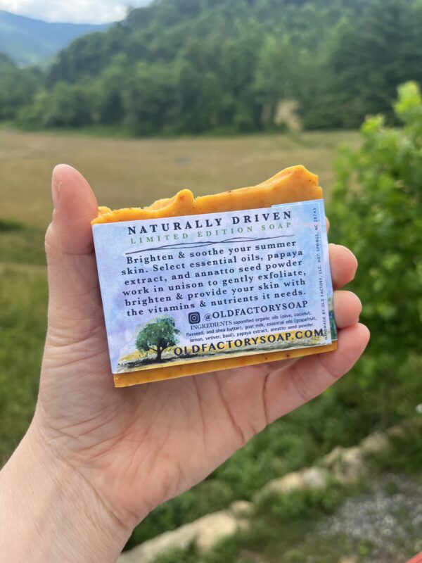 Summer Breeze Basil Soap lemon, grapefruit, vetiver, basil limited edition soap handmade by old factory soap hot springs north carolina
